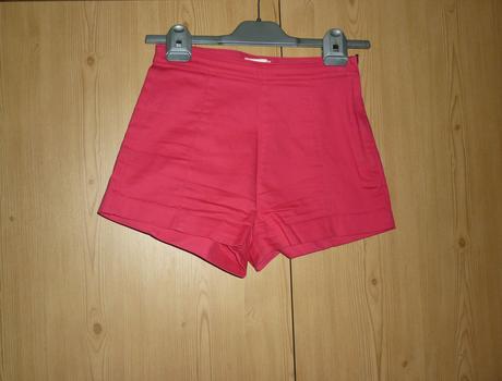 Tmavěrůžové kraťasy s vyšším pasem h&m, h&m,36
