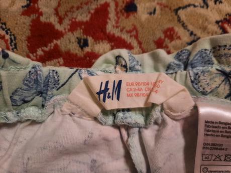 Motýlkové kraťasy, h&m,98