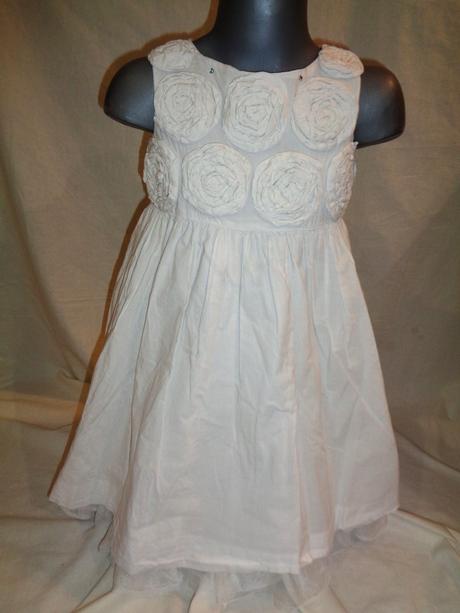 Pěkné bílé šaty s našitými růžičkami, gap,110