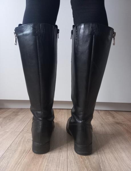Celokožené kozačky na zip, vel. 36, 36