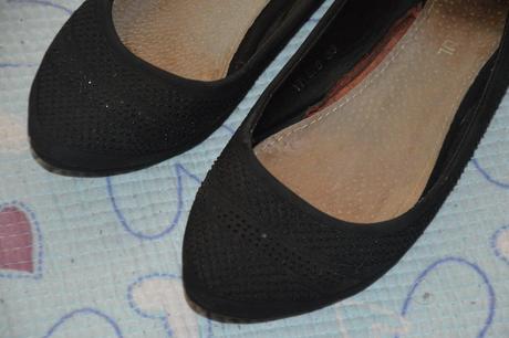 Černé balerínky s kamínky, 38