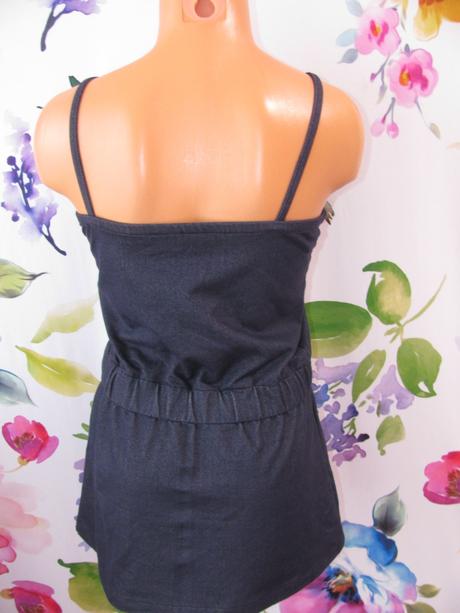 Tmavě modré elastické letní mini šaty, 152