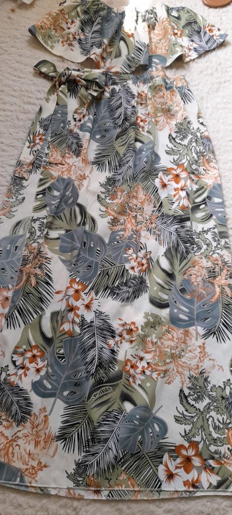 Shein tropický plážový set top s maxi sukní, l