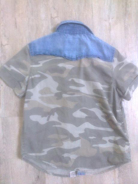 Maskáčová košile s riflovinou, terranova,104