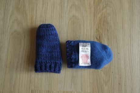 Modré pletené rukavičky, f&f,68