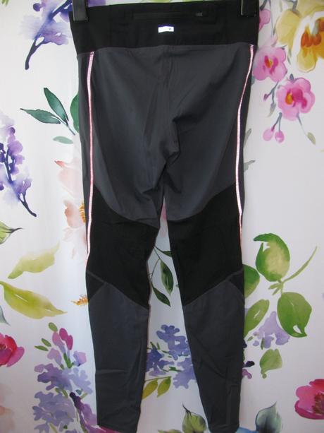 Sportovní elastické černo šedé legíny, xs