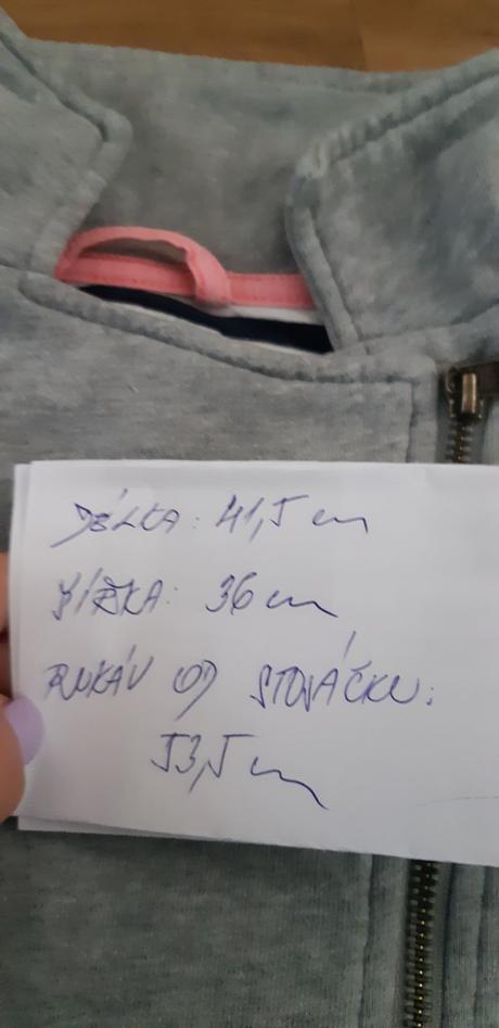 Šedá mikina zn. h&m s zipem nakřivo vel. 116, h&m,116