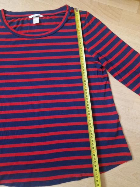 Tričko s dl.rukávem modročervené pruhy hm, h&m,s