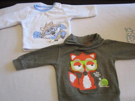 2x pěkná mikina vel. 68, cena celkem, 68