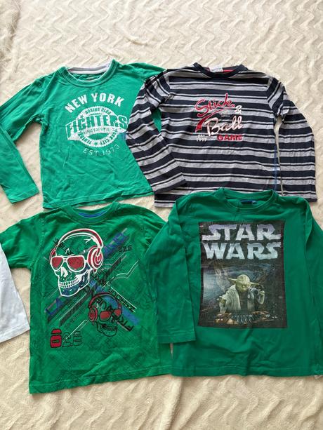 4 trička s dlouhým rukávem pro chlapce, velikost 1, okay,122