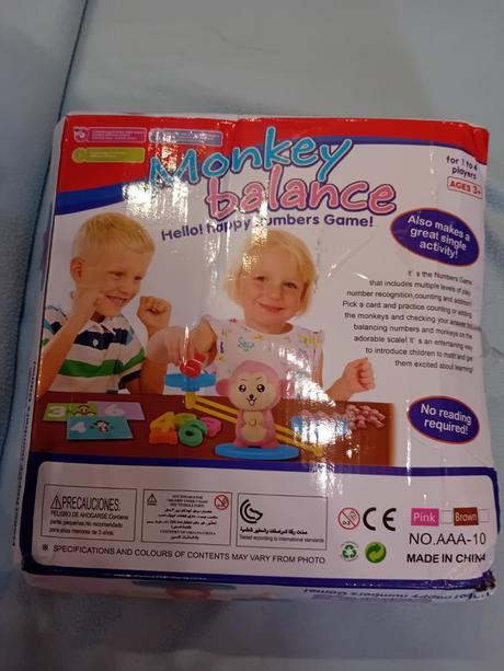 Vzdělávací hra-váha s čísly - opice,