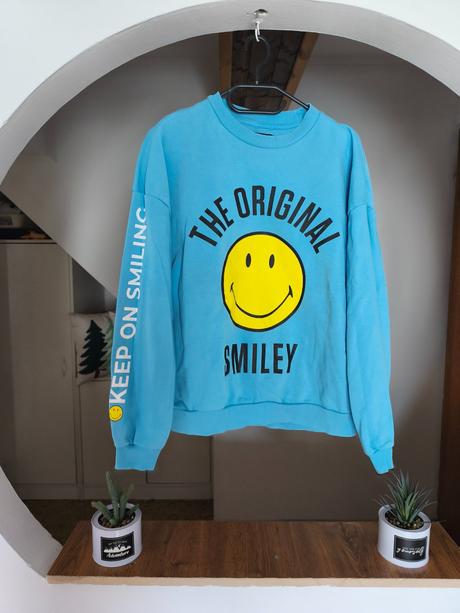 Modrá mikina smajlík xs/s, 158-170, house,164