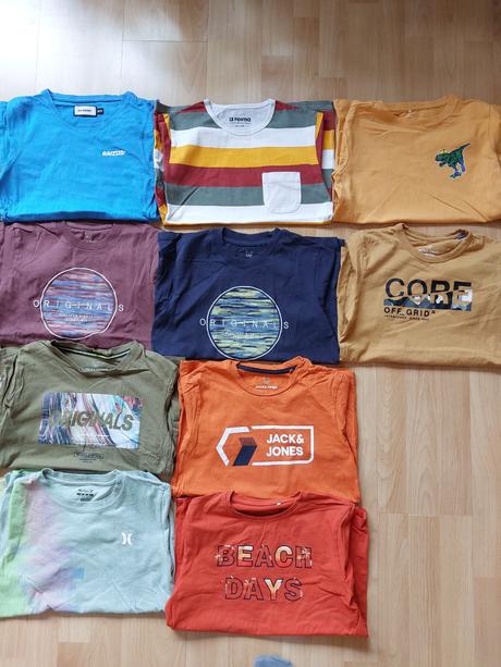 Sada triček s krátkým rukávem, 18ks, 146-152, 146