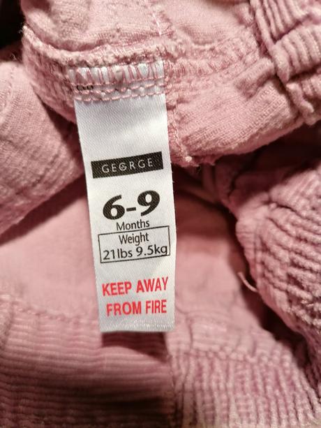 Fialové manžestráčky vel. 68 nebo 6-9 měs., george,68