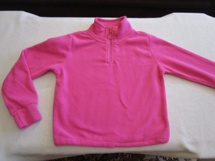 Pěkná růžová flaušová mikina, nahoře zip, vel. 146, gate,146