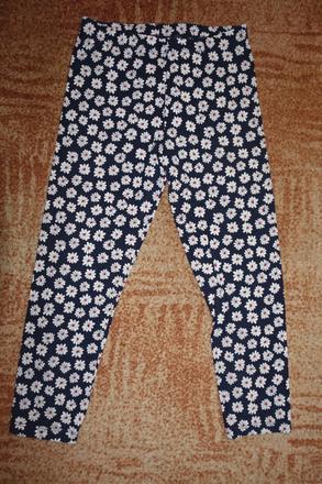 Tříčtvrteční legíny s kytičkami vel. 122-128, george,122