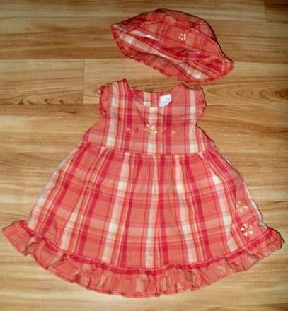 Plátěné šatečky s kloboučkem, adams,68