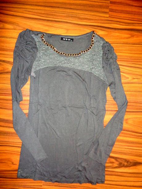 Krásný šedý grafitový top m/l, m