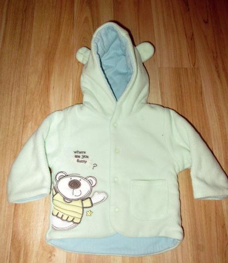 Flaušový kabátek s kapucí, frog,62