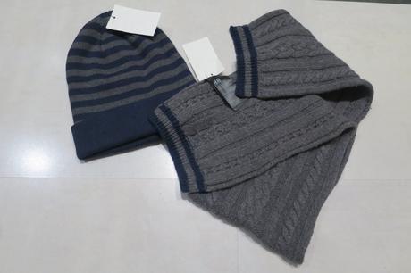 Proužkatá čepice a teplá šálka, h&m,158