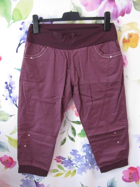Strečové 3/4 capri kalhoty, barva bordo, 42