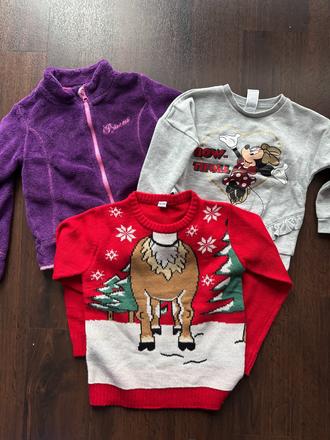 2x mikina 110/116, vánoční svetr 110/116, 110