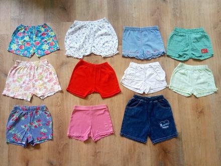 11 x kraťasy / šortky, vel odpovídá 86/92, 20kč/ks, 86