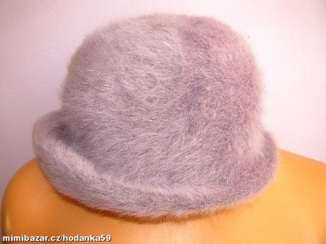 Dámský šedo fialový zimní klobouček, 58