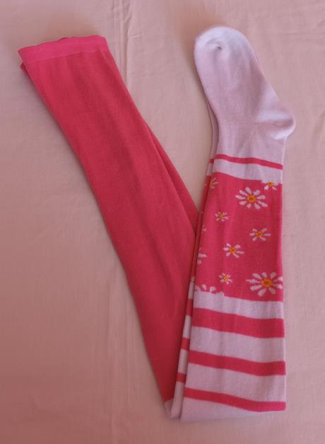 Dívčí punčochy růžovo bílé kytičky, 158