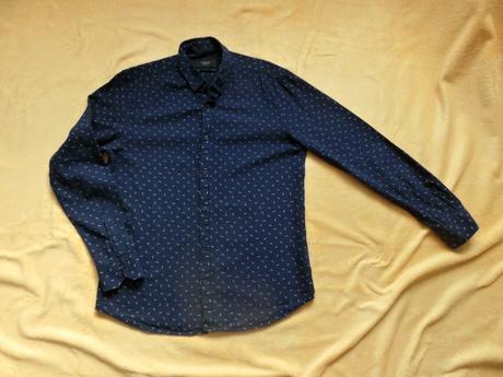 Tmavě modrá košile vzorovaná reserved dlouhý rukáv, reserved,m