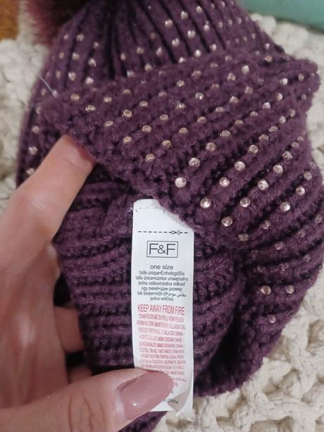 Zimní čepice kulich kulíšek s kamínky f&f, f&f