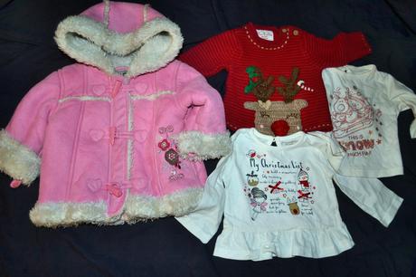 Zimní bunda/kožíšek.0-3 měs+ vánoční trička, ladybird,62