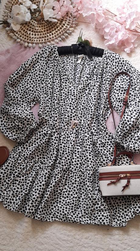 H&m květované bavlněné šaty s nabíranými rukávy, h&m