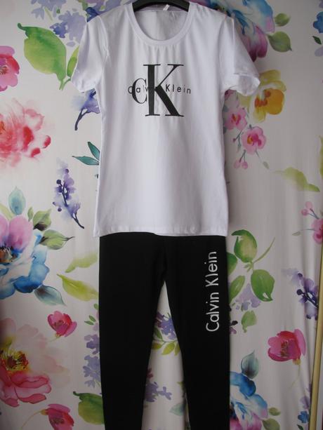 Dámská, dívčí souprava - tričko a legíny ck, calvin klein,xl