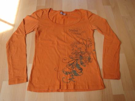 Triko s dlouhým rukávem, vel. m - oranžové, m