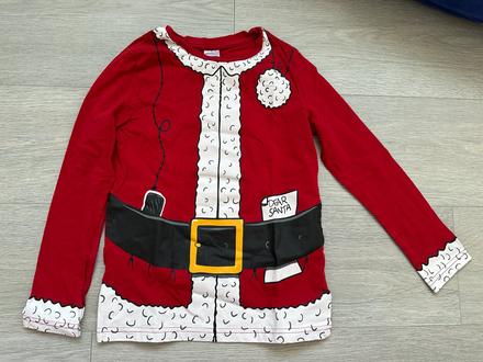 Červené vánoční tričko c&a santa claus, vel. 134, c&a,134