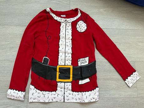 Červené vánoční tričko c&a santa claus, vel. 134, c&a,134