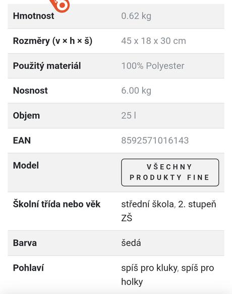 Školní batoh topgal, 