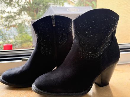 Marco tozzi polokozacky cerne vyteplene 37, marco tozzi,37