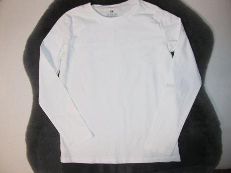 Bílé bavlněné tričko h&m, h&m,140