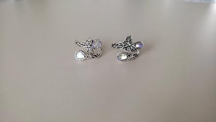 Stříbrný prstýnek na ruku duhové očko vážka motýl, 