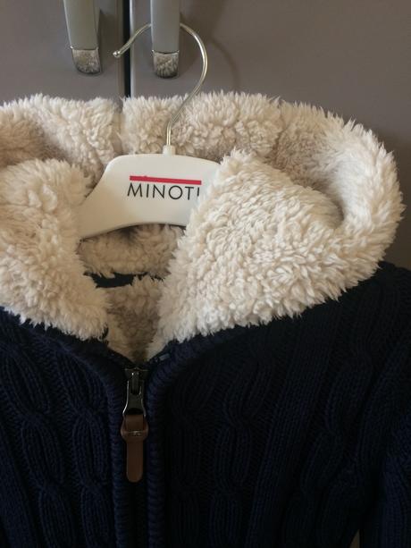 Pletený kabátek s kožíškem, marks & spencer,104