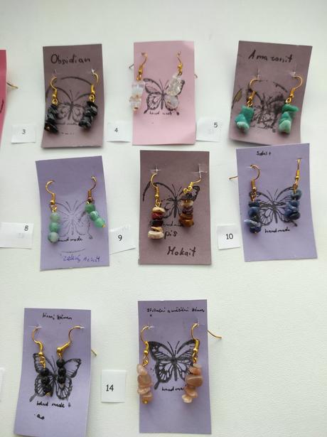 Náušnice s minerály,