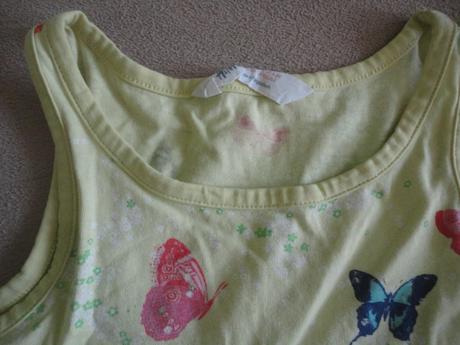 Žluté šaty hm, vel. 6-8 let s motýly, h&m,122