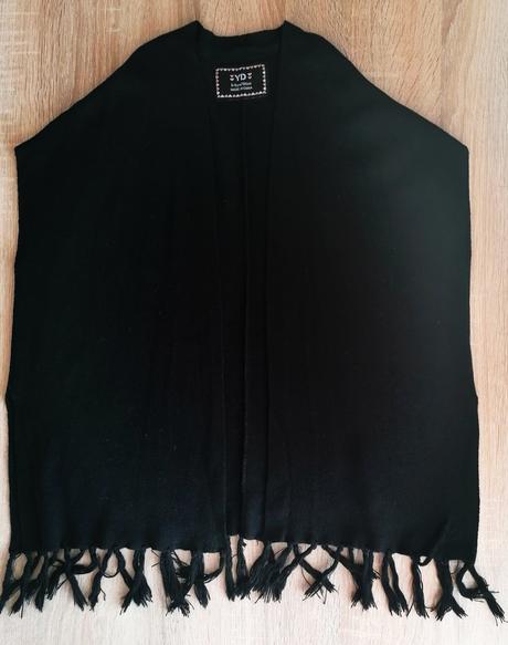 Černé pončo - vesta vel 133-140, young dimension,134