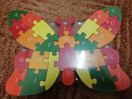 Dětské dřevěné puzzle motýl, 