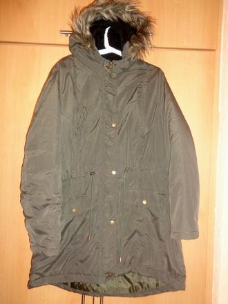 Luxusní khaki parka - zimní, 44