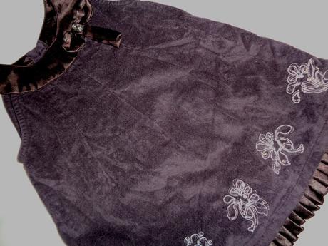 Nádherné fialové manžestrové šaty - vyšívané, baby club,86