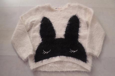 Chlupatkový svetr s králíčkem, h&m,98