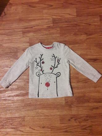 Tričko s vánočním motivem f&f 9-12 měs., 80